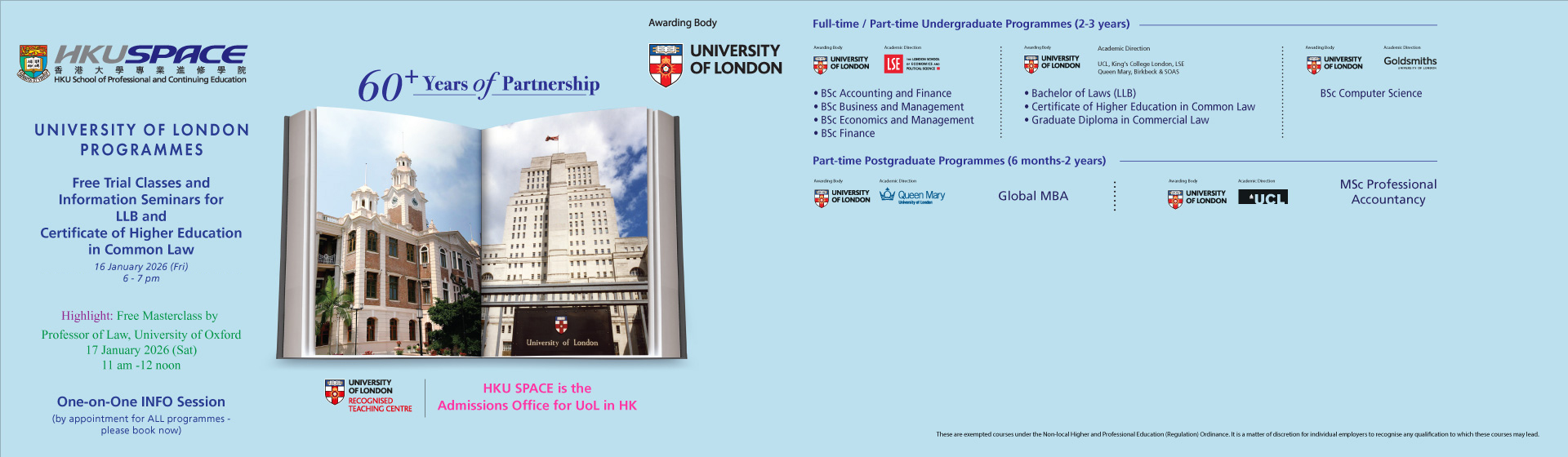 University of London - LLB Seminar & One-on-One INFO Session (10 - 17 Jan)