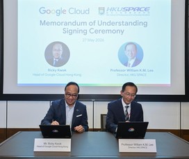 The MoU was signed by Professor William K.M. Lee, Director of HKU SPACE, and Mr Ricky Kwok, Head of Field Sales, Google Cloud Hong Kong.