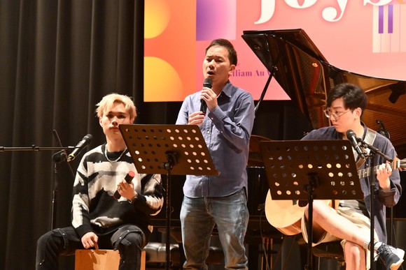 Samuel Ng and students Yue Hin and Thomas Yeung brought the concert with some Cantopop favourites
