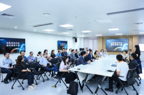The delegation participating in a discussion with KingMed Diagnostics
