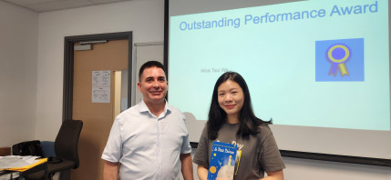 Congratulations to Ms. Leung, who has won the Outstanding Performance Award in our French Intermediate Course! Félicitations! 