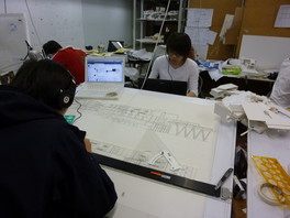 Students working in studio
